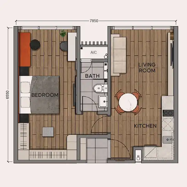 Type A | 527 sq ft